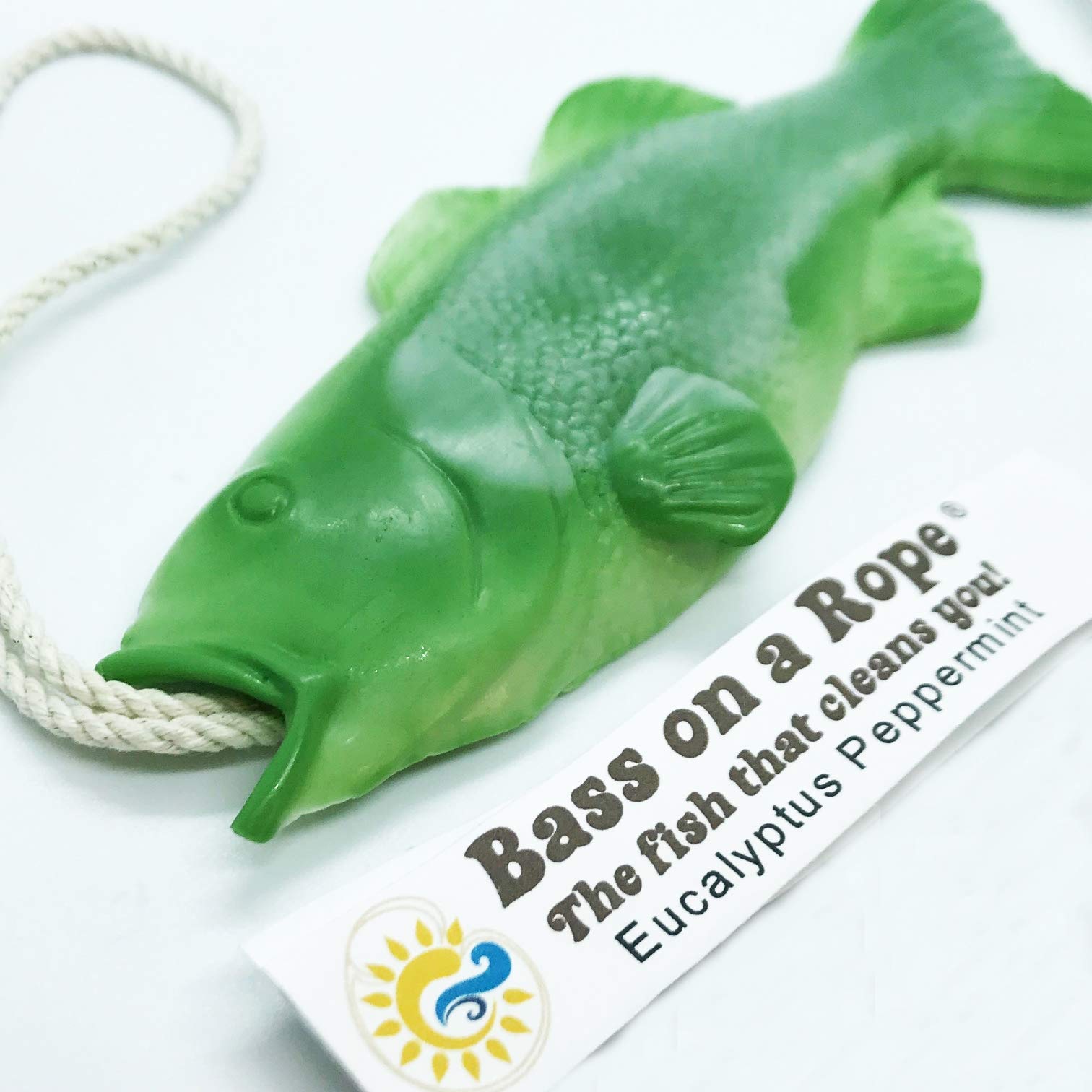 Bass Soap on a Rope - Natural Hand Soap for Men & Women - Funny Fishing Gifts for Dad, Husband & Anglers - Perfect for Father's Day, Birthday & Mother's Day - Great for Bathroom, Boat & Outdoor Adventures