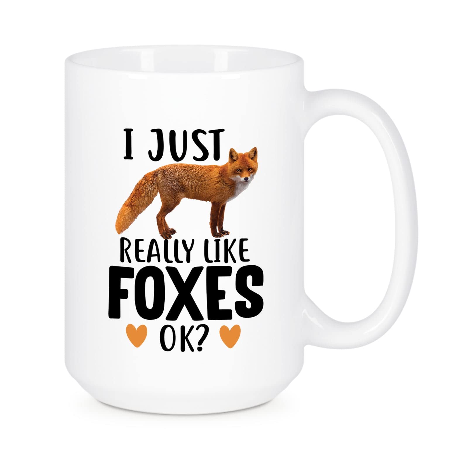 Fox Lover's Ceramic Coffee Mug - 11oz & 15oz Cute Fox Design Tea Cup | Unique Gift for Son, Daughter, Employee | Customizable White Fox Mug for Coffee & Tea Lovers | Perfect for Office, Home Use or Birthday Gifts