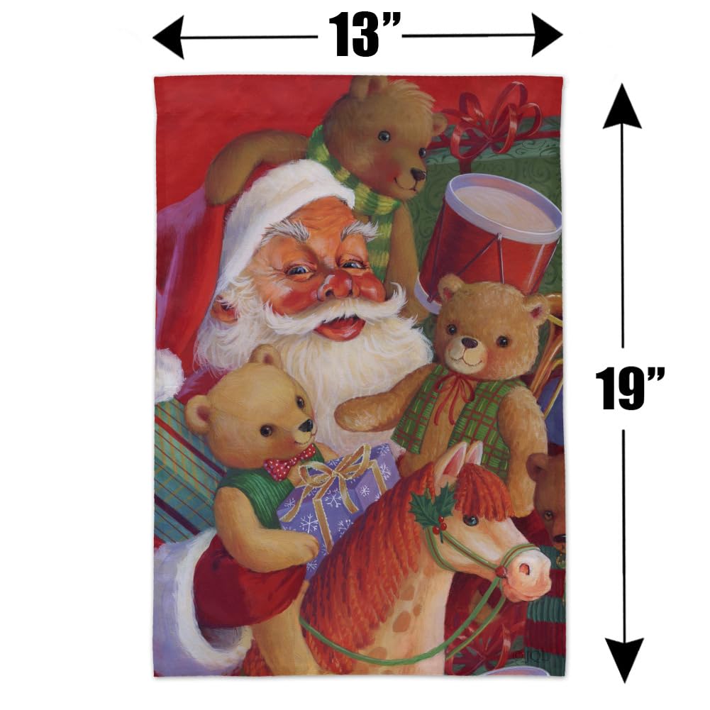 Christmas Santa Teddy Bears Outdoor Garden Yard Flag - Holiday Decor for Festive Home & Lawn Decoration