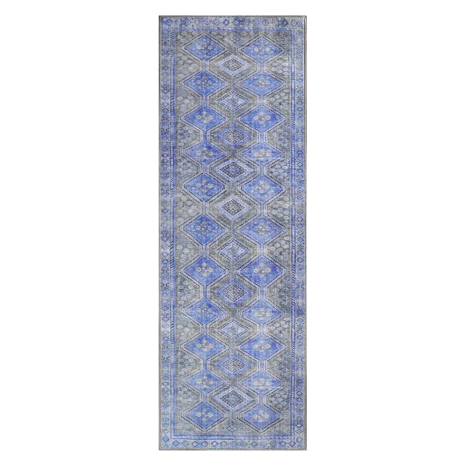 Southwestern Geometric Diamond Pattern Indoor Area Rug & Runner - Perfect for Living Room, Bedroom, or Hallway Decor