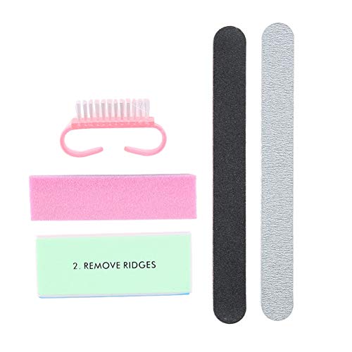 Professional Nail Art Kit - 5 Piece Manicure & Pedicure Tool Set with Nail Files, Buffers, Sanding Block & Brush for Salon-Quality Nails at Home | Perfect for DIY Nail Care, Spa Days & Gift Giving