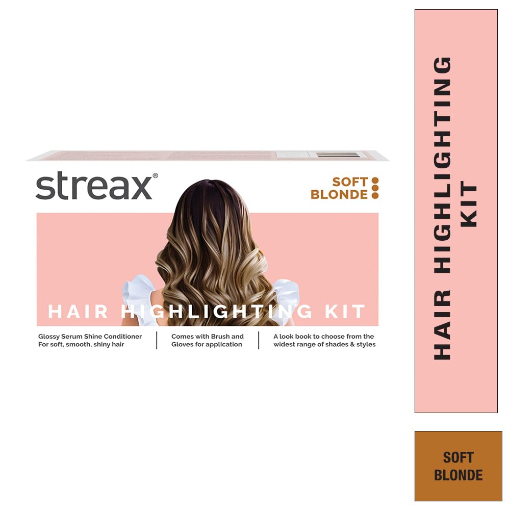 Streax Hair Color Highlight Kit for Blonde Hair - Soft Blonde Dye with Easy Application | Perfect for Salon-Quality Highlights at Home, Parties & Special Occasions