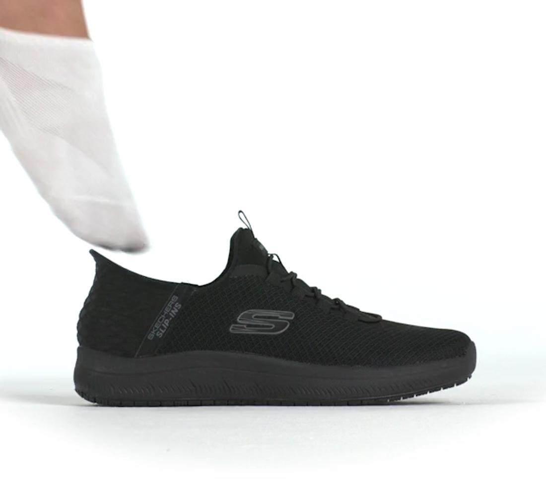 Summits Sr Colsin Slip Resistant Work Shoes for Men - Black Non-Slip Safety Shoes for Restaurant, Kitchen & Construction Workers - Comfortable Anti-Skid Work Boots for Chefs, Nurses & Warehouse Staff