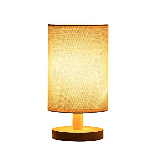 Remote Control LED Table Lamp - Dimmable USB Bedside Lamp with Solid Wood Base for Bedroom & Living Room | Perfect for Reading, Relaxing & Nightstand Decor
