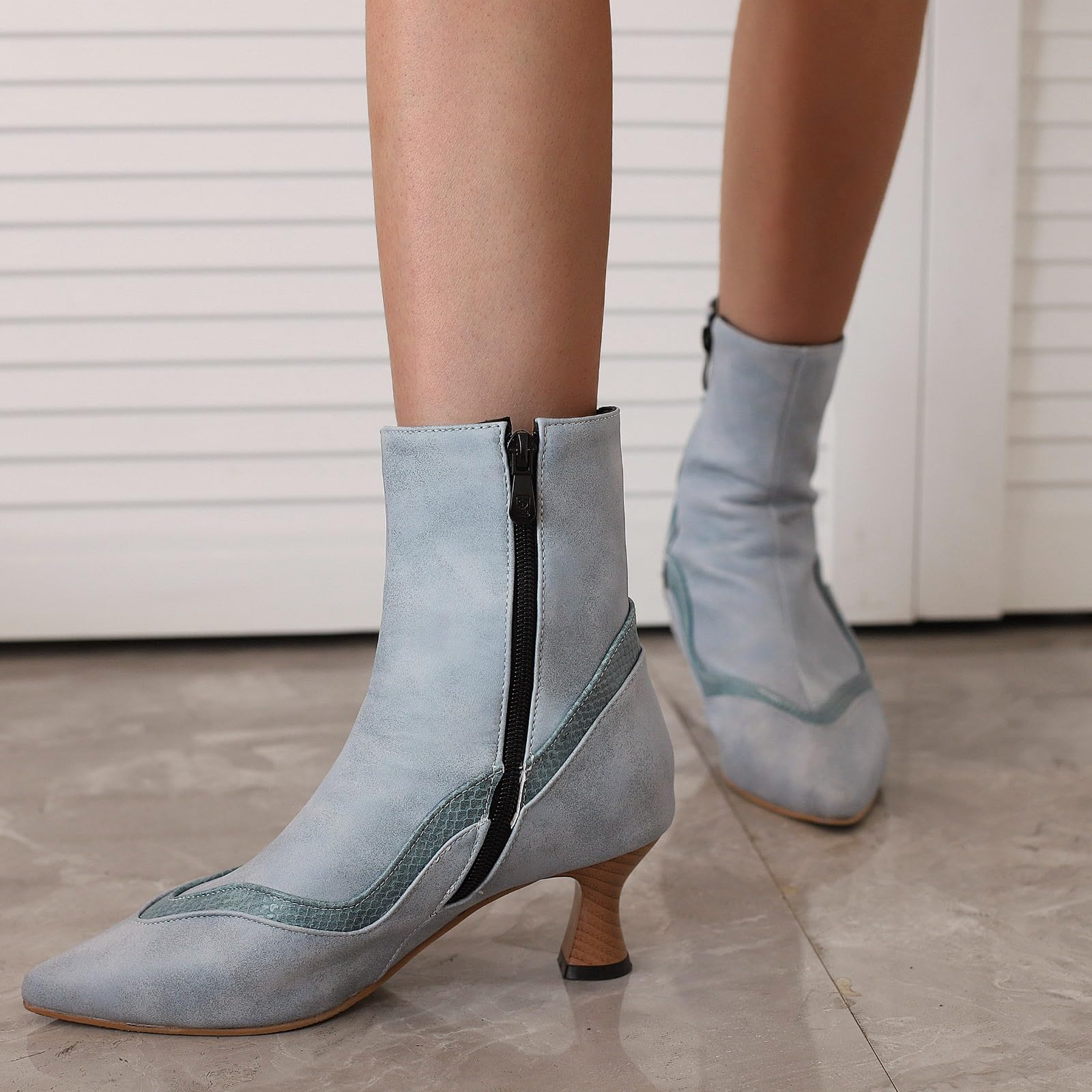 Stylish Side Zipper Ankle Boots for Women - Classic Fall Winter Fashion Boots with Comfortable Fit - Perfect for Office, Club & Casual Outfits