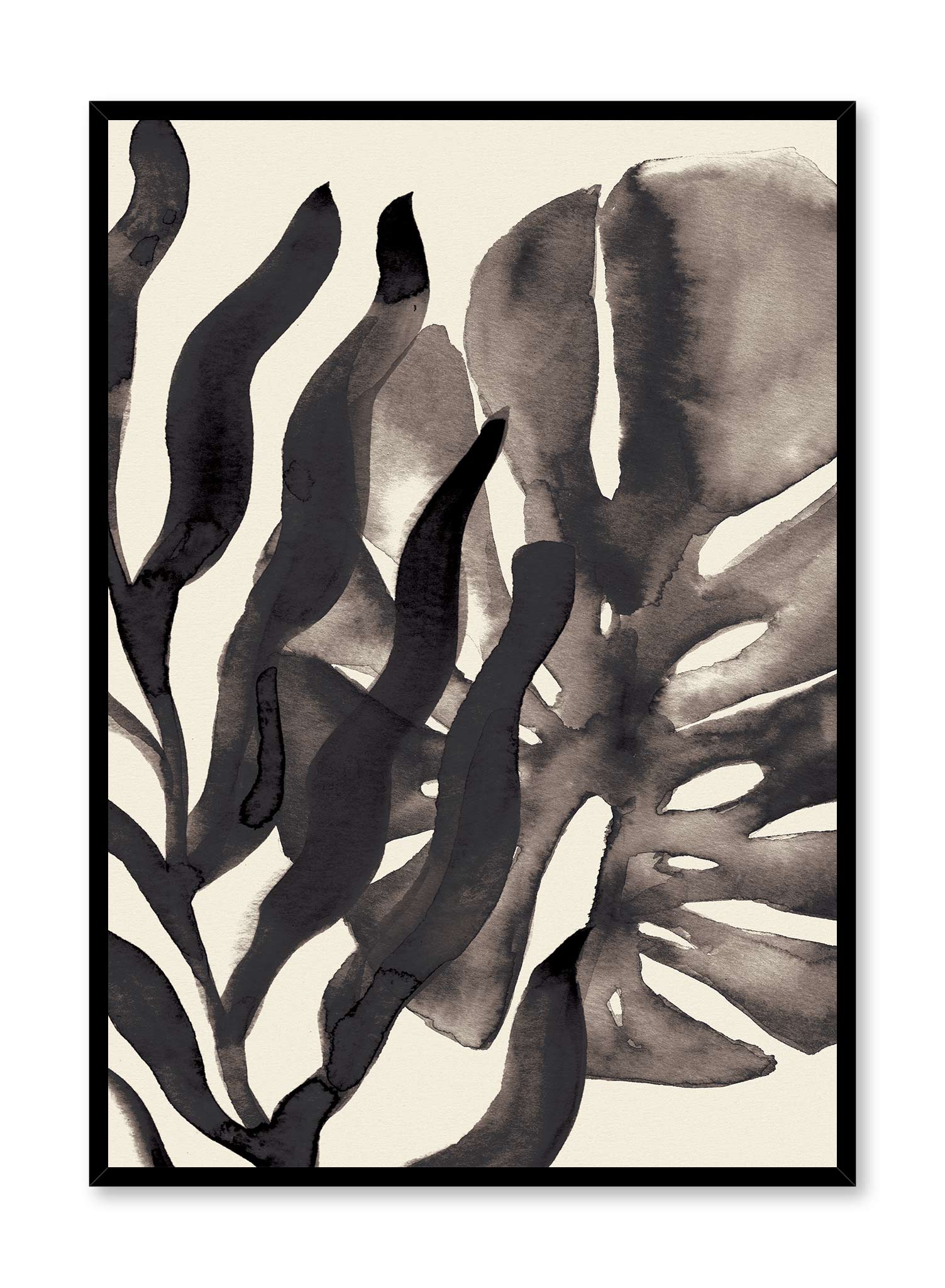 Monstera Deliciosa Night Poster - Tropical Plant Wall Art for Home & Office Decor - Perfect for Living Room, Bedroom, or Office Spaces