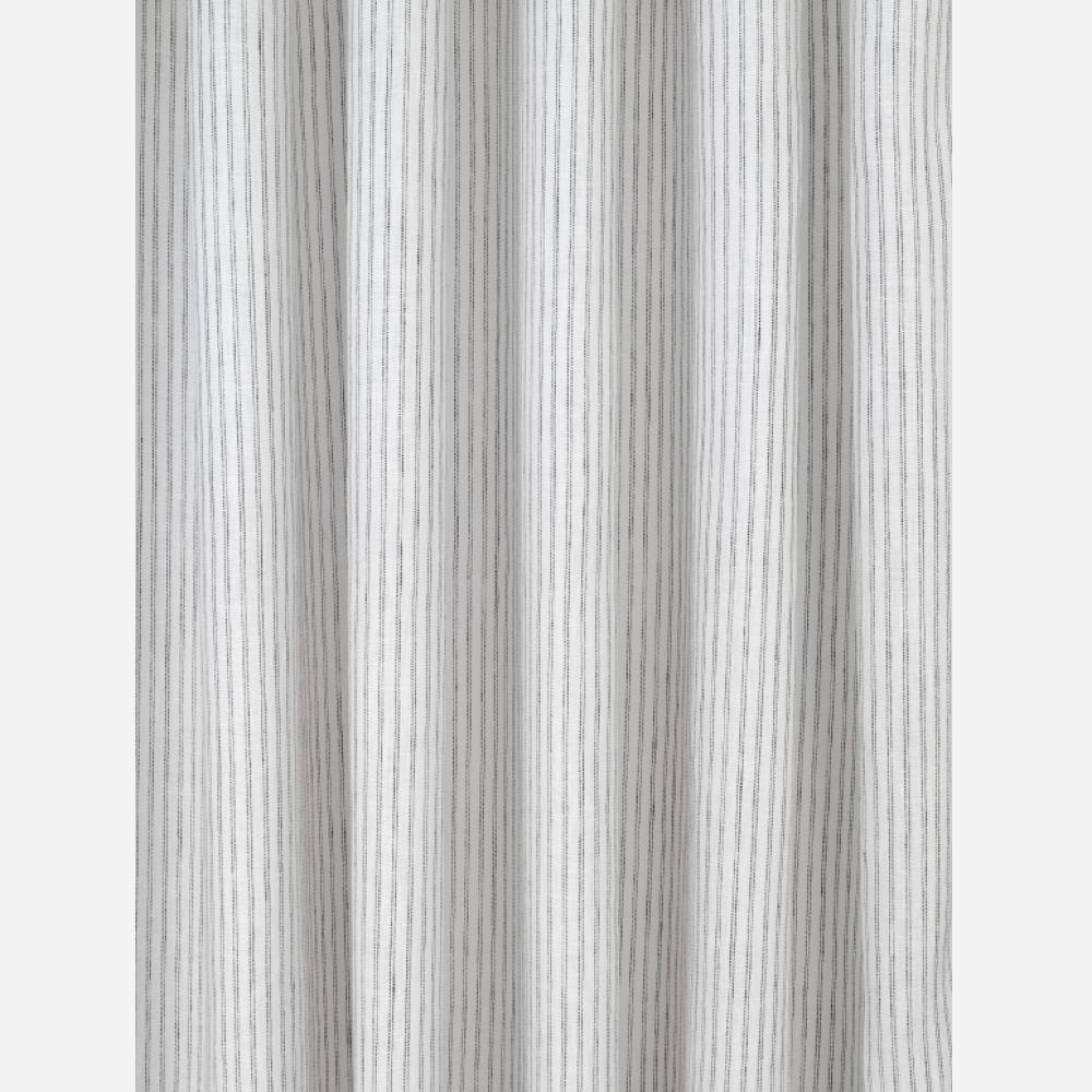 Verona Stripe Linen Fabric - Premium Jet Black Linen Material for Upholstery, Curtains & Home Decor | Perfect for DIY Sewing Projects & Luxury Interior Design