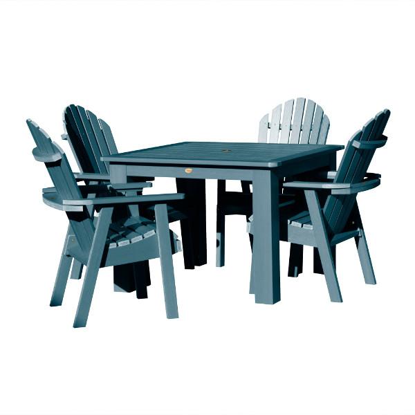 Hamilton Adirondack 5-Piece Square Outdoor Dining Set - Patio Furniture for Backyard, Garden, Deck & Poolside Dining