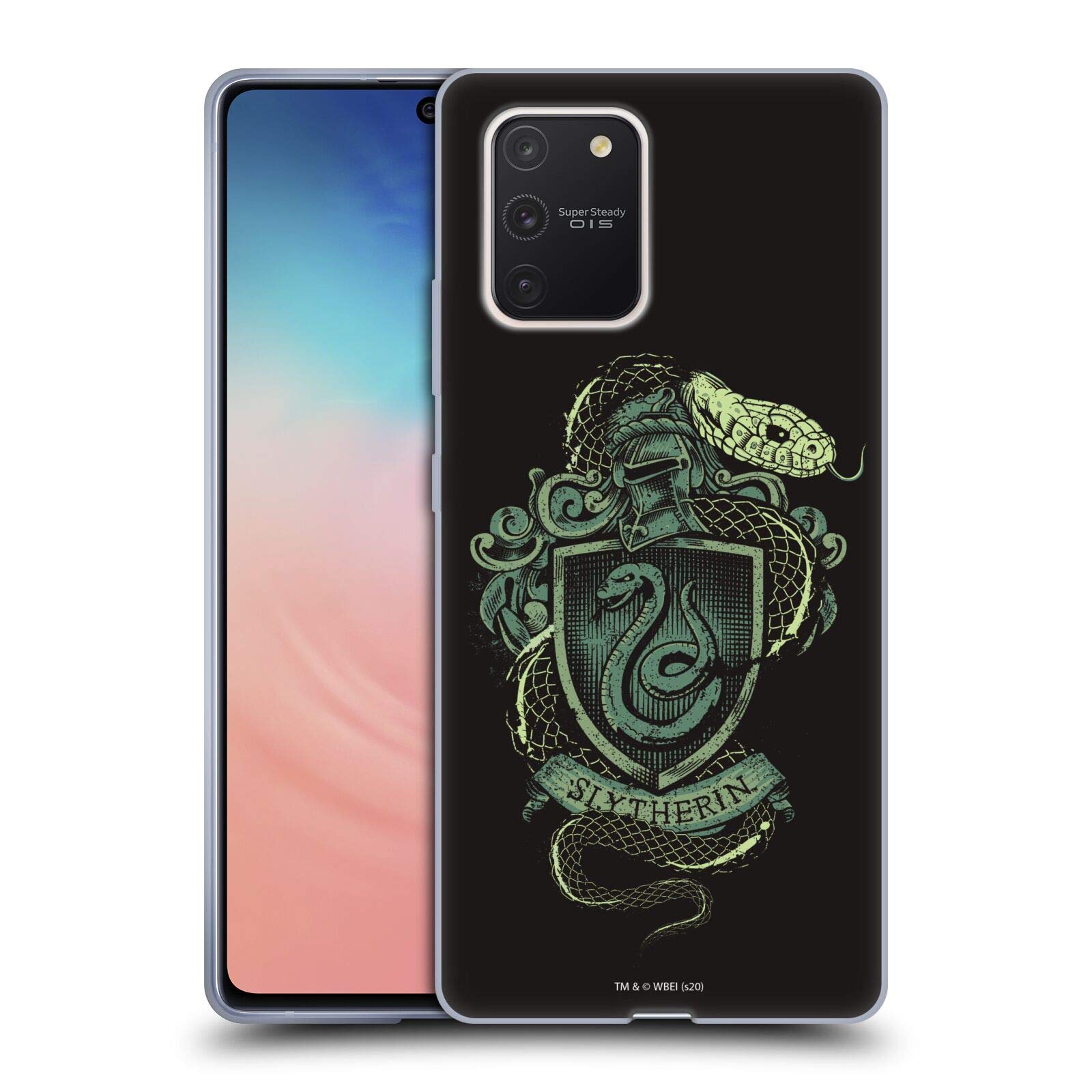Harry Potter Slytherin Deathly Hallows XIV Soft Gel Case for Samsung Galaxy S10 Lite - Officially Licensed Protective Phone Cover by Head Case Designs - Perfect for Fans, Daily Use & Gift Giving