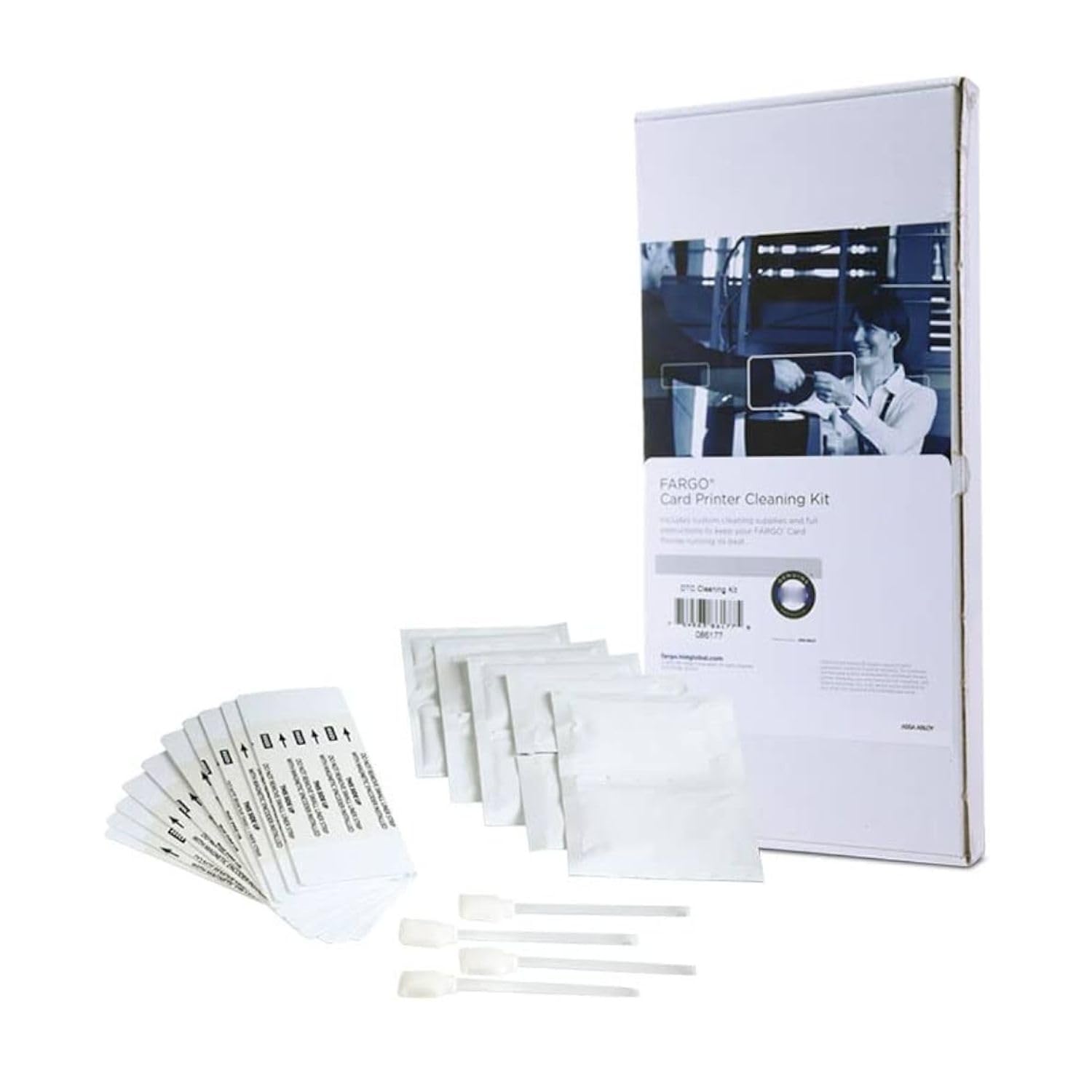HID Fargo DTC ID Card Printer Cleaning Kit - Premium Performance Enhancing Maintenance Kit (Part Code: 086177) | Keep Your ID Card Printer Running Smoothly for Office, School & Government Use