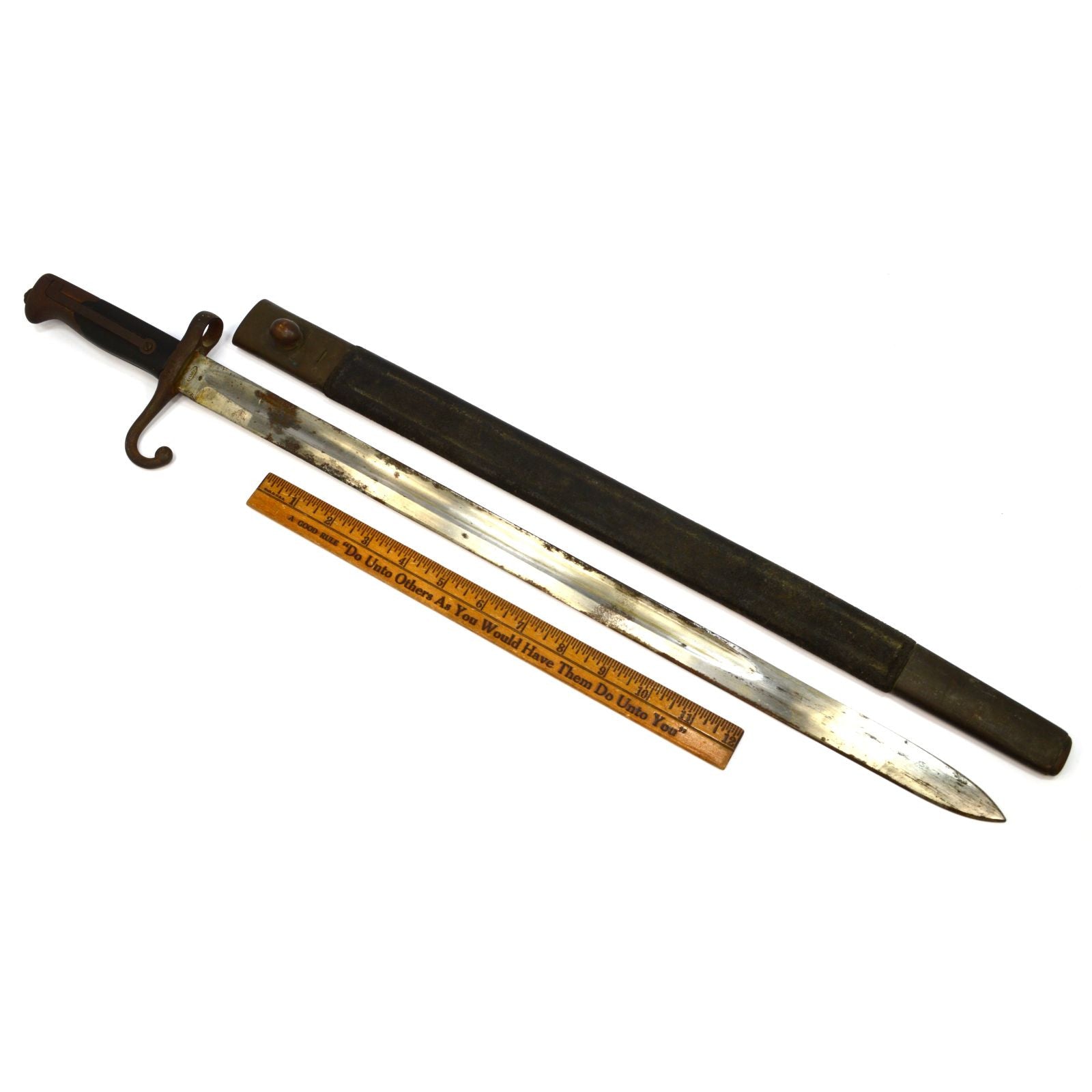 Antique Torino M1871 Sword Bayonet for Vetterli Vitali Rifles - Italian Military Collectible BG 1041 - Perfect for Historical Reenactments & Weapon Collections