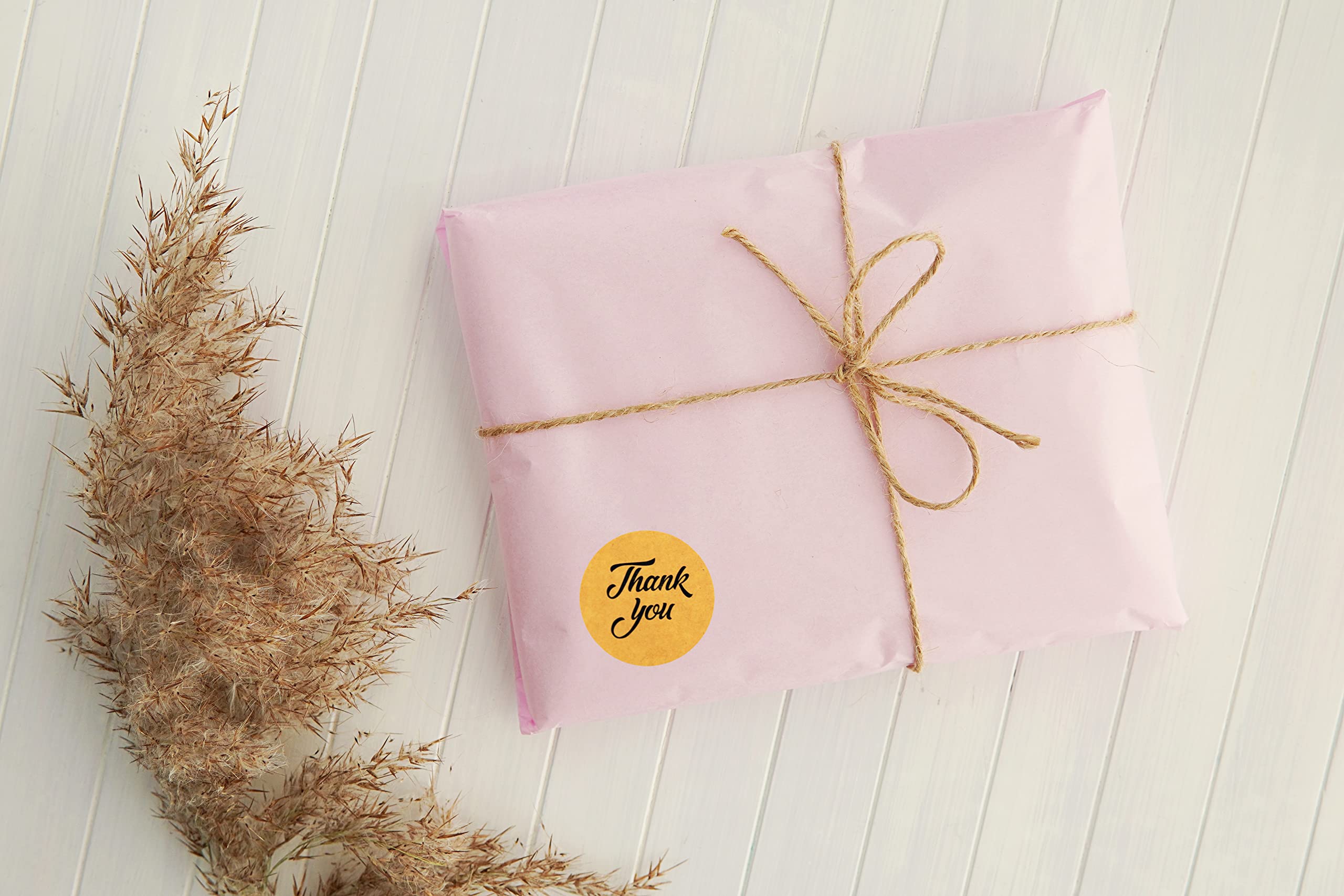 500 Thank You Stickers for Small Business - Self-Adhesive, Waterproof, Durable Kraft Stickers (1.5 Inch) - Perfect for Packaging, Gifts, Retail & Customer Appreciation