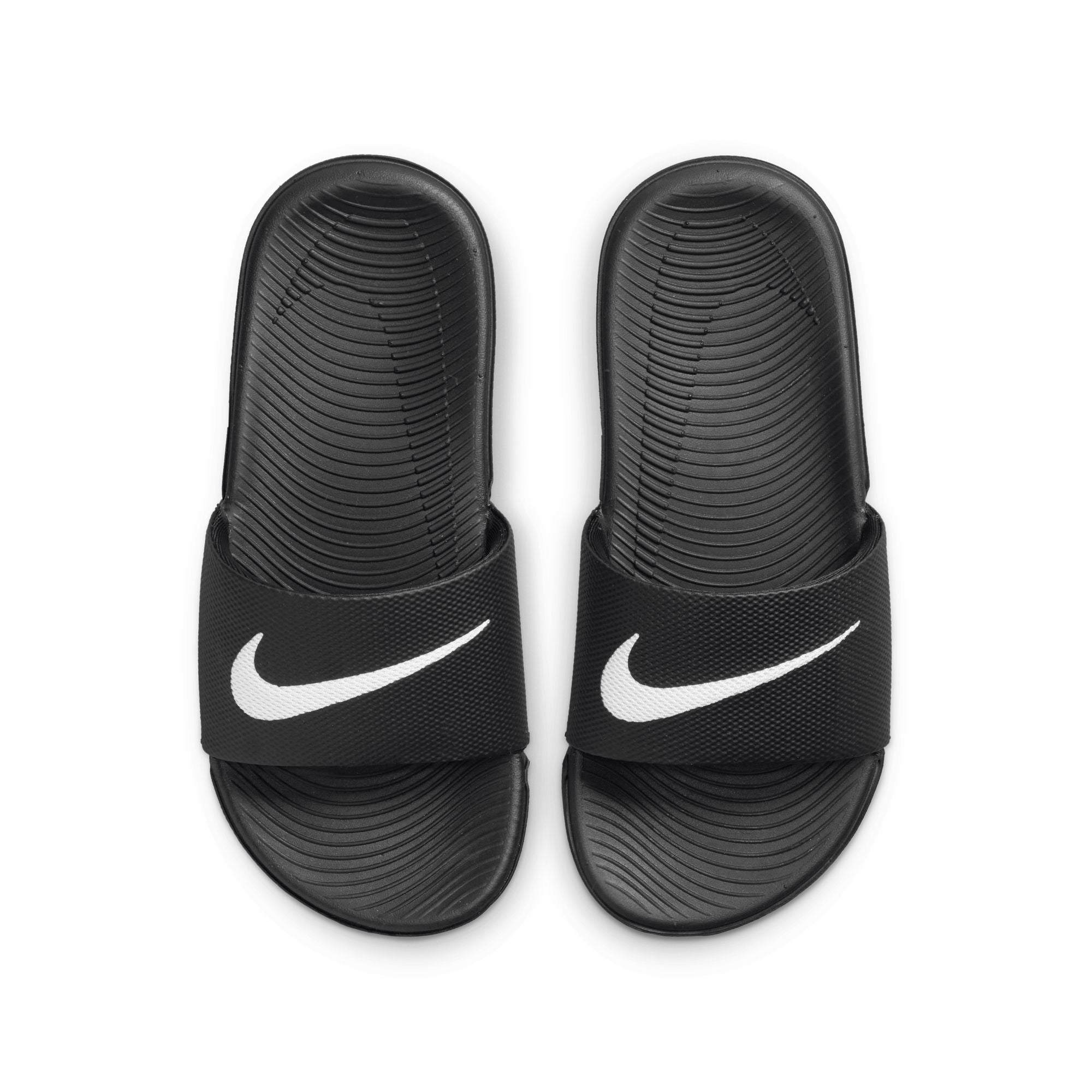 Nike Kawa Youth Slides - Black & White Comfortable Sandals for Kids | Perfect for Pool, Beach, and Summer Outdoor Activities