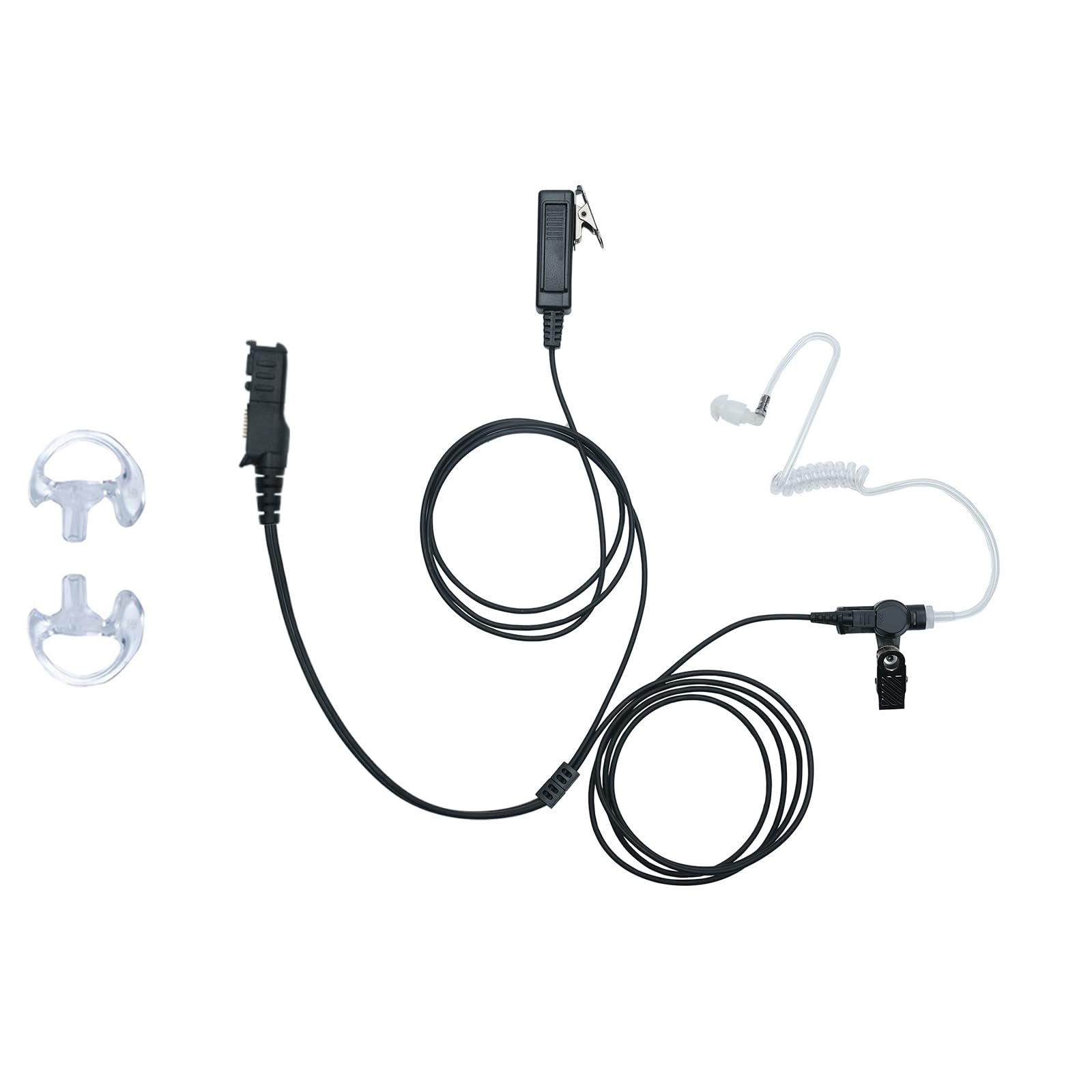 BVMAG Acoustic Tube Earpiece Headset with Microphone - PTT Compatible with Motorola XPR3500 XPR3550E XPR3000 XPR3300 Two Way Radios - Ideal for Security, Construction & Industrial Communication