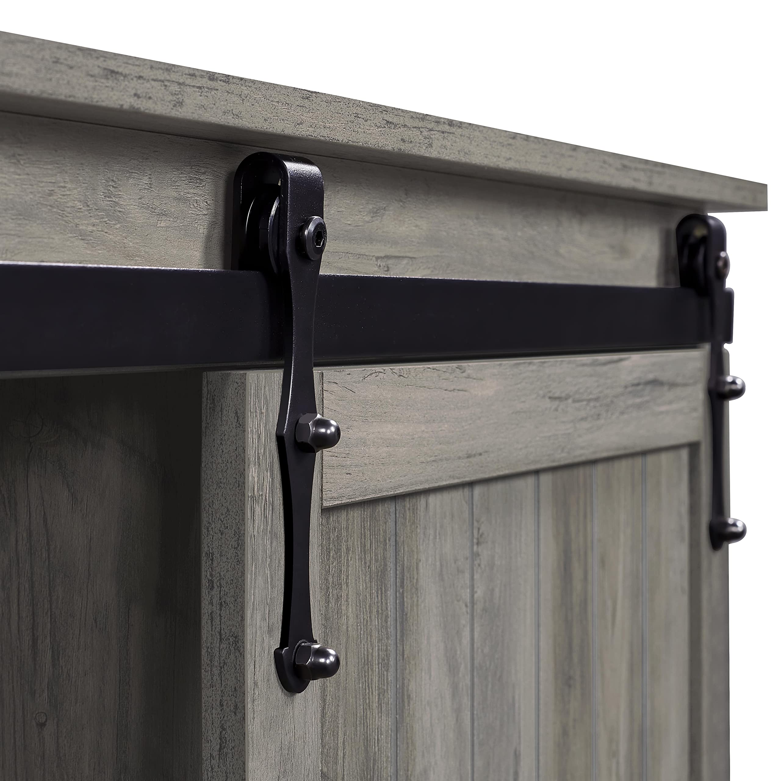 Topeakmart 65 Inch TV Stand with Sliding Barn Doors - Modern Wood Media Console for Living Room, Bedroom & Home Theater - Grey Wash Entertainment Center for TVs up to 65