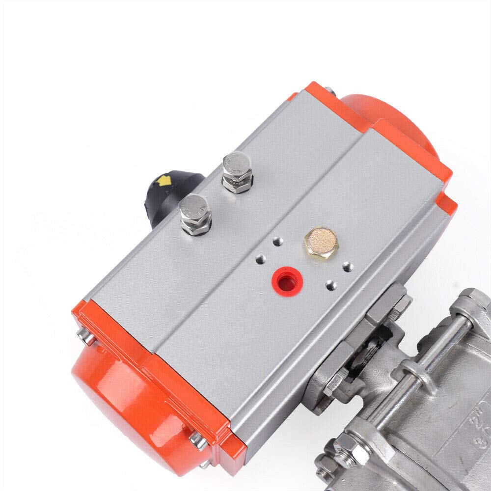 2-Inch 3-Piece Single-Acting Pneumatic Air Actuated Stainless Steel Steam Ball Valve - 1000 PSI, Ball Check, for Automatic Control Systems - Ideal for Industrial Steam Lines, HVAC Systems, and Process Automation