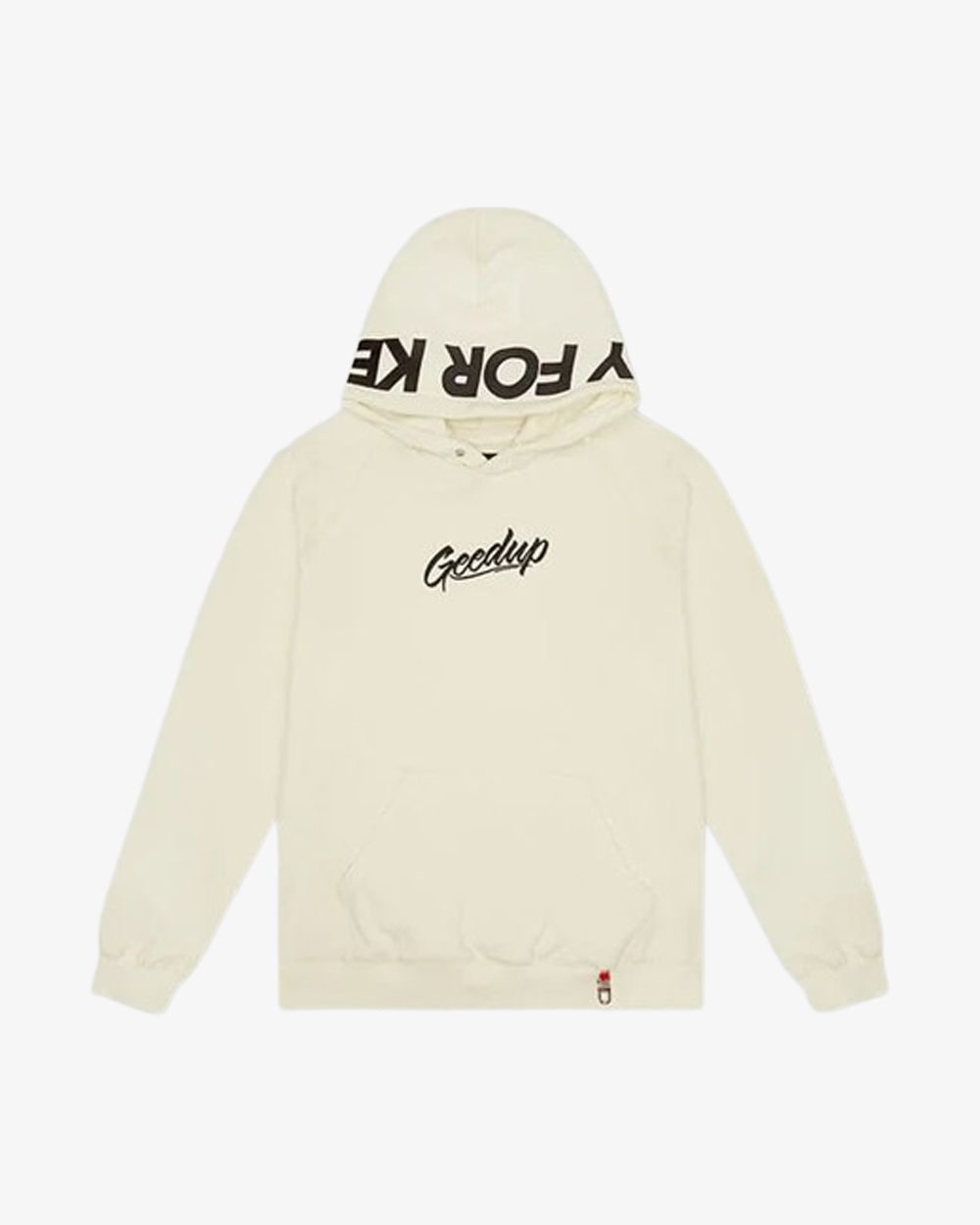 GEEDUP PFK Script Logo Cream Hoodie - Stylish & Comfortable Pullover for Men & Women - Perfect for Casual Wear, Street Fashion & Outdoor Activities