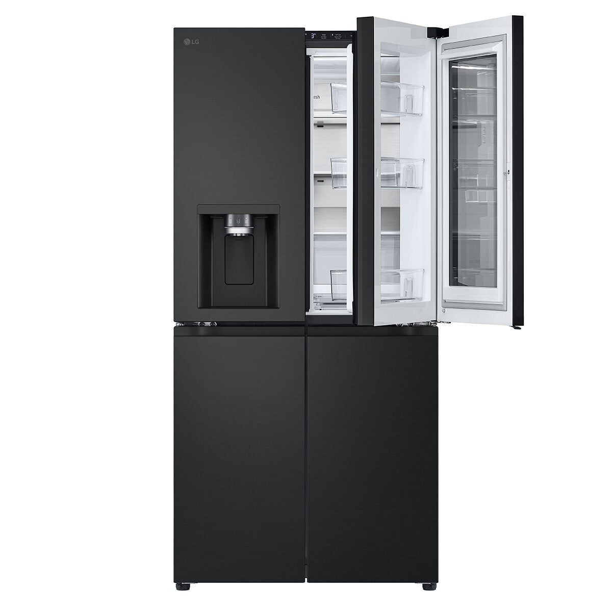 LG 508L French Door Refrigerator with InstaView Door-in-Door, Ice & Water Dispenser - Matte Black (GF-V500MBLC) - Perfect for Modern Kitchens & Large Family Storage