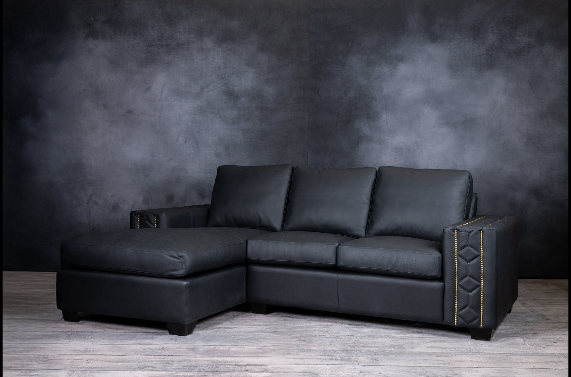 RALPH Genuine Leather Sofa Chaise Lounge - Left Hand Facing Modern Sectional Couch for Living Room, Home Theater, and Office