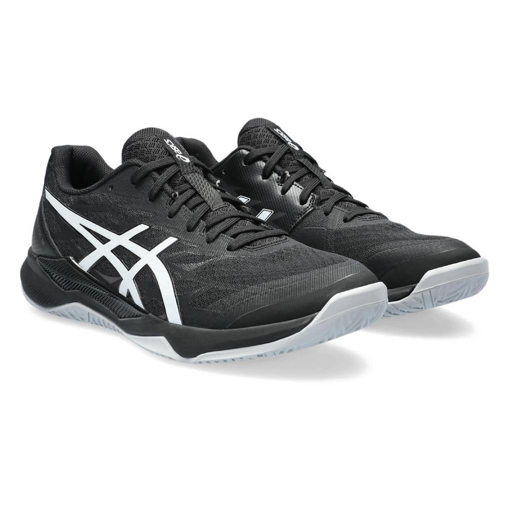 ASICS Gel Tactic 12 Men's Volleyball Shoes - Indoor Court Badminton Squash Shoes for Men - Lightweight Non-Marking Rubber Sole (Black/White) - Perfect for Gym, Sports & Training