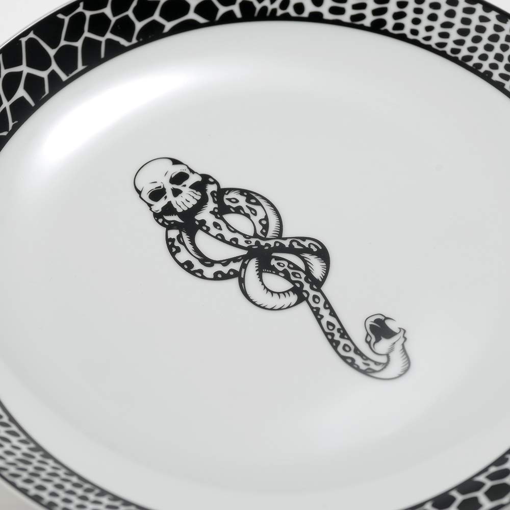 Harry Potter Voldemort Death Eater Dark Mark 16-Piece Porcelain Dinner Set - Plates, Cups & Bowls for Collectors & Themed Parties | Perfect for Halloween, Movie Nights & Potterhead Gatherings
