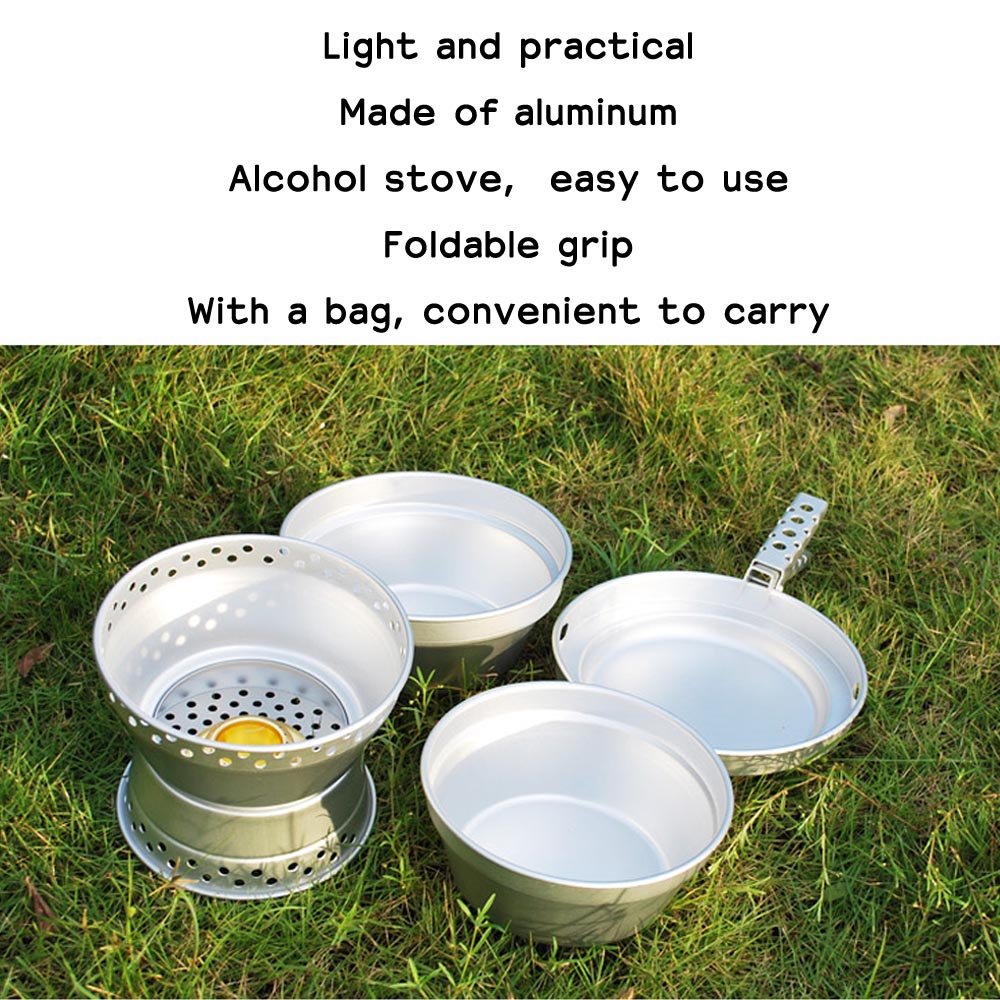 **Doorslay 6-Piece Lightweight Camping Cookware Set – Portable Outdoor Cooking Kit for Backpacking, Hiking & Camping | Compatible with Alcohol Stoves & Camping Pots | Perfect for Picnics, RV Trips & Survival Gear**