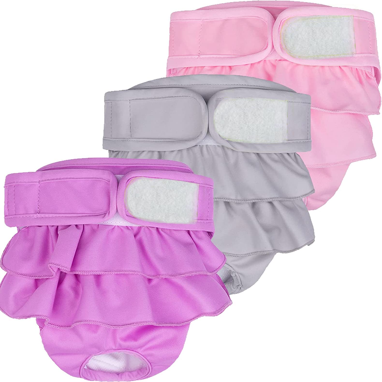 **Reusable Washable Female Dog Diapers - Absorbent Heat Panties & Cute Princess Dog Dress Skirt for Small to Medium Dogs | Perfect for Incontinence, Heat Cycles, and Stylish Outings**