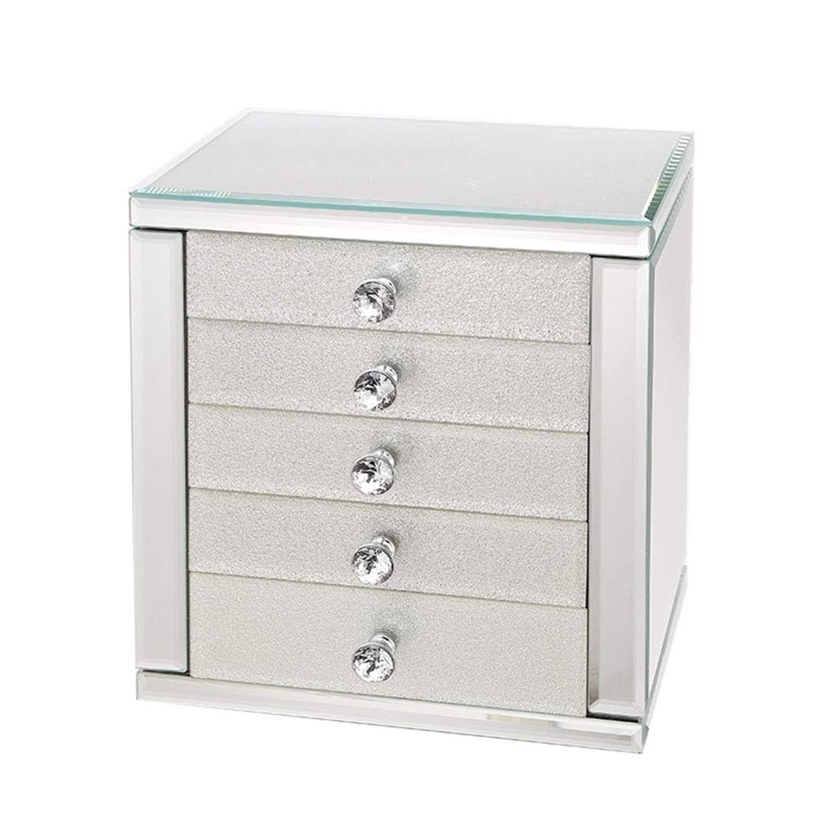 XWWDP Large Synthetic Leather Jewelry Box with Mirror - Watch, Necklace, Ring & Earring Organizer - Lockable Storage Case for Women - Perfect for Travel, Home & Gift Giving