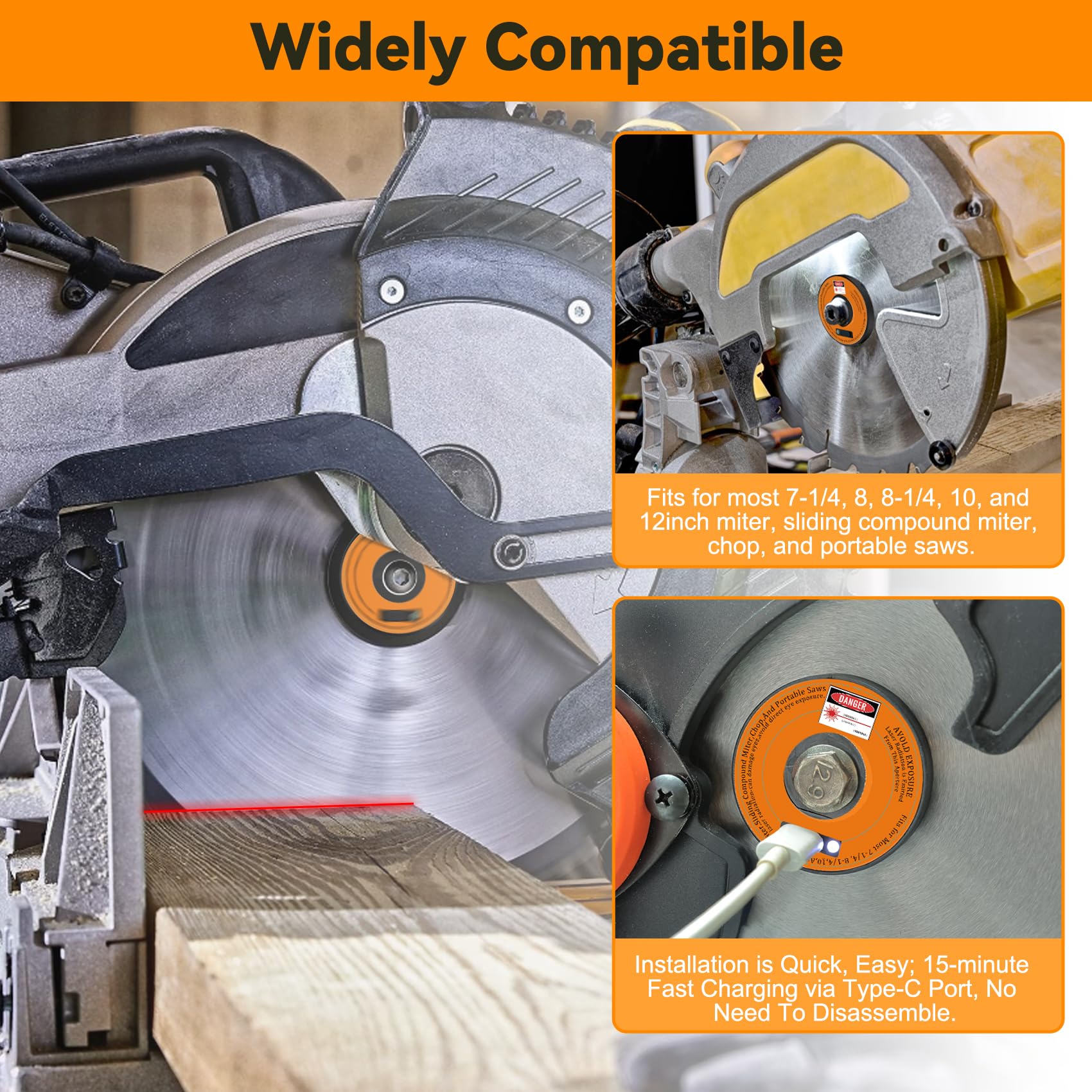 Rechargeable Miter Saw Laser Guide for 7-14
