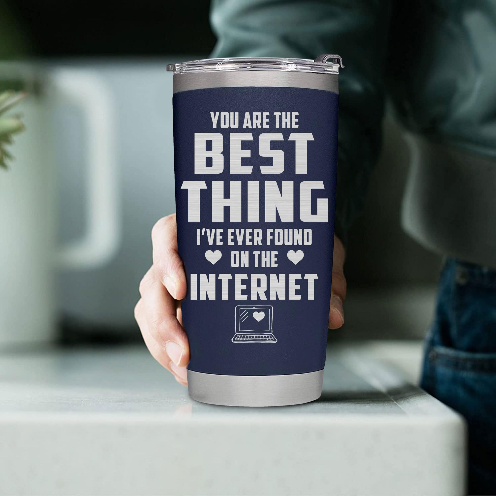 Funny 20oz Tumbler for Men - Insulated Coffee Cup with Lid & Straw - Perfect Gift for Husband, Boyfriend, Dad | Office Use, Gym, Travel & Daily Commute