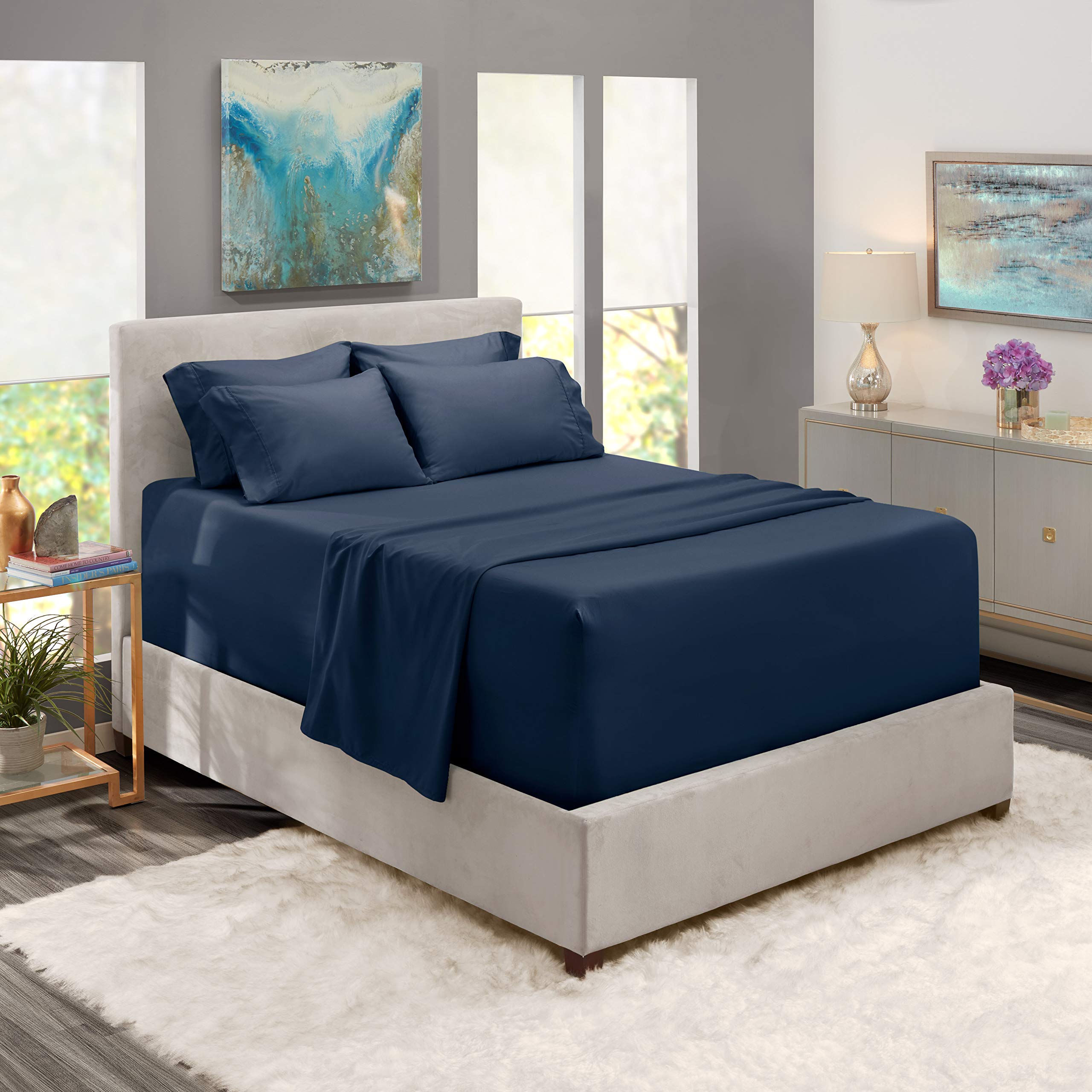 Premium 6-Piece Twin XL Sheet Set - 100% Cotton 800 Thread Count Ultra Soft Bedding - Deep Pocket 24