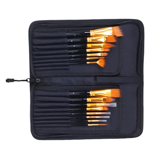 16-Piece Watercolor & Oil Painting Brush Set with Storage Pouch - Professional Art Paint Brushes for Artists, Nail Art & Makeup - Perfect for Canvas Painting, DIY Crafts & Beauty Application