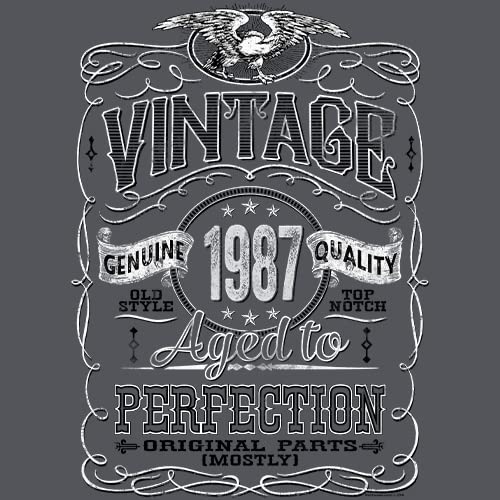 Vintage 1987 Aged to Perfection 38th Birthday T-Shirt for Men - Funny 38 Year Old Gift Idea - Perfect for Parties, Celebrations & Milestone Birthdays