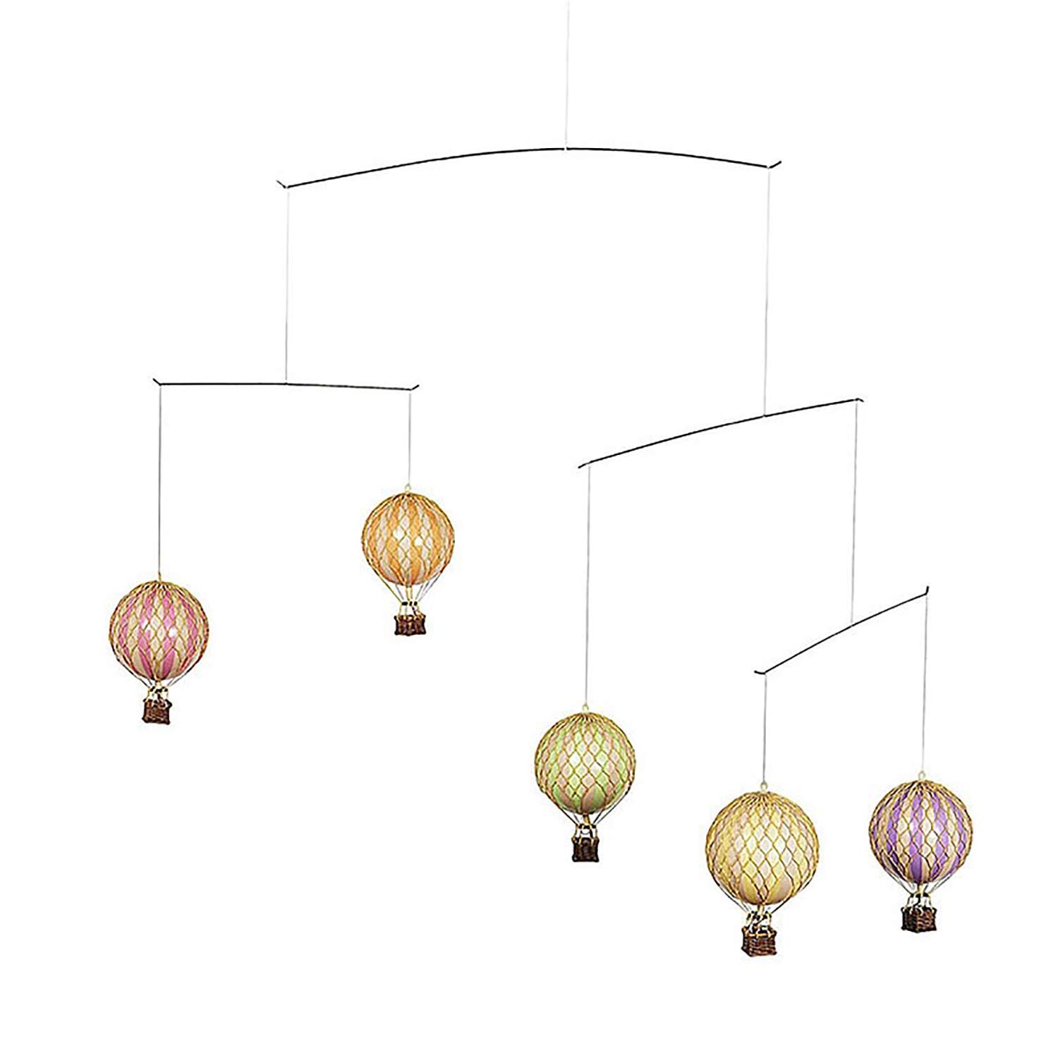 Authentic Hot Air Balloon Ceiling Mobile - Gender Neutral Nursery Decor, Easy to Hang & Assemble in Soothing Pastel Colors | Perfect for Baby Rooms, Kids' Bedrooms & Playrooms
