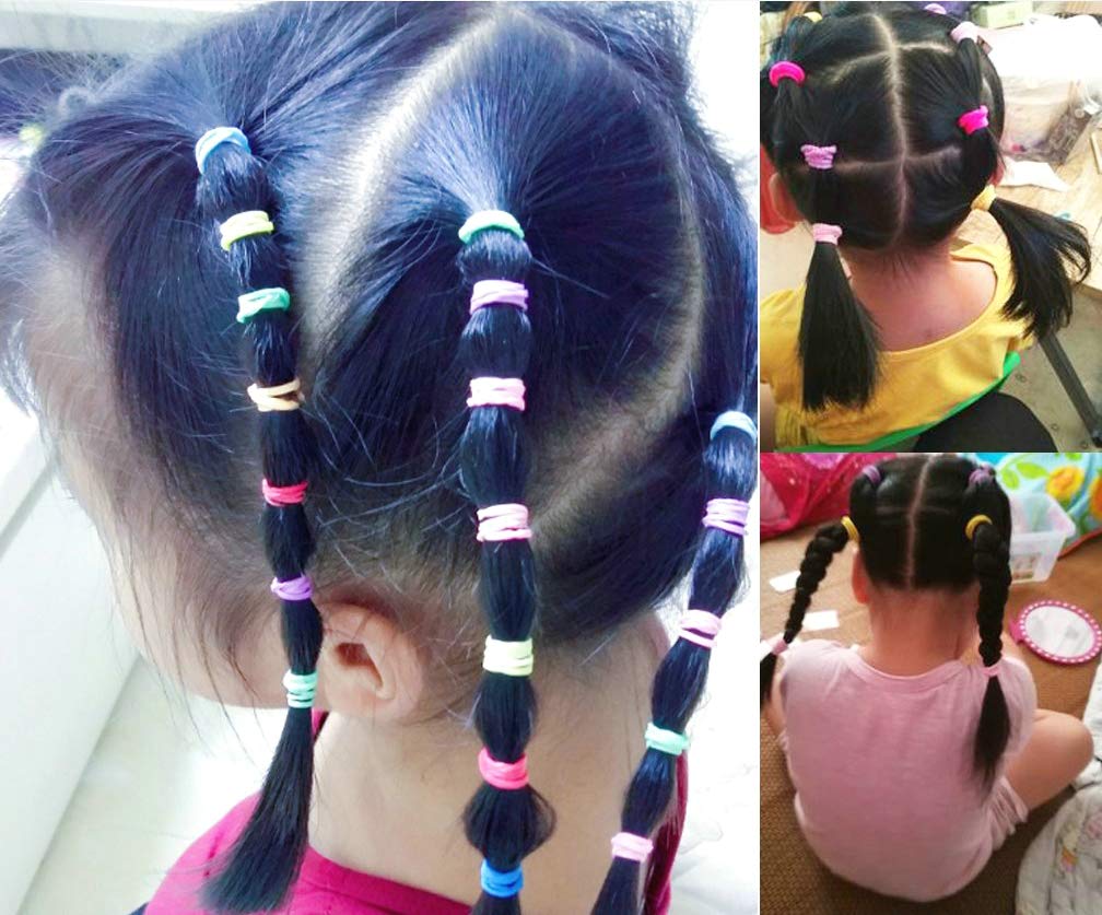 100 PCS Baby Hair Ties - Soft Elastic Hair Bands for Girls & Toddlers, No-Slip Ponytail Holders (10 Color Mix) - Perfect for School, Playtime & Daily Hair Styling