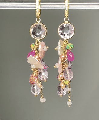 Pastel Pink Lavender Pearl Drop Earrings for Wedding Bridal Party | Elegant Dangle Earrings for Formal Occasions, Prom, Evening Gala & Special Events