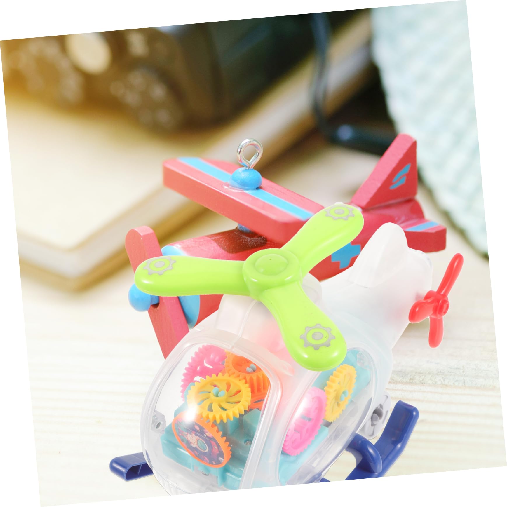 4-Piece Transparent Gear Plan Car Toys for Toddlers - Light Up Helicopter & Kids Toy Gift Set | Fun Learning & Pretend Play for Boys & Girls | Birthday Party Favors & Early Childhood Development