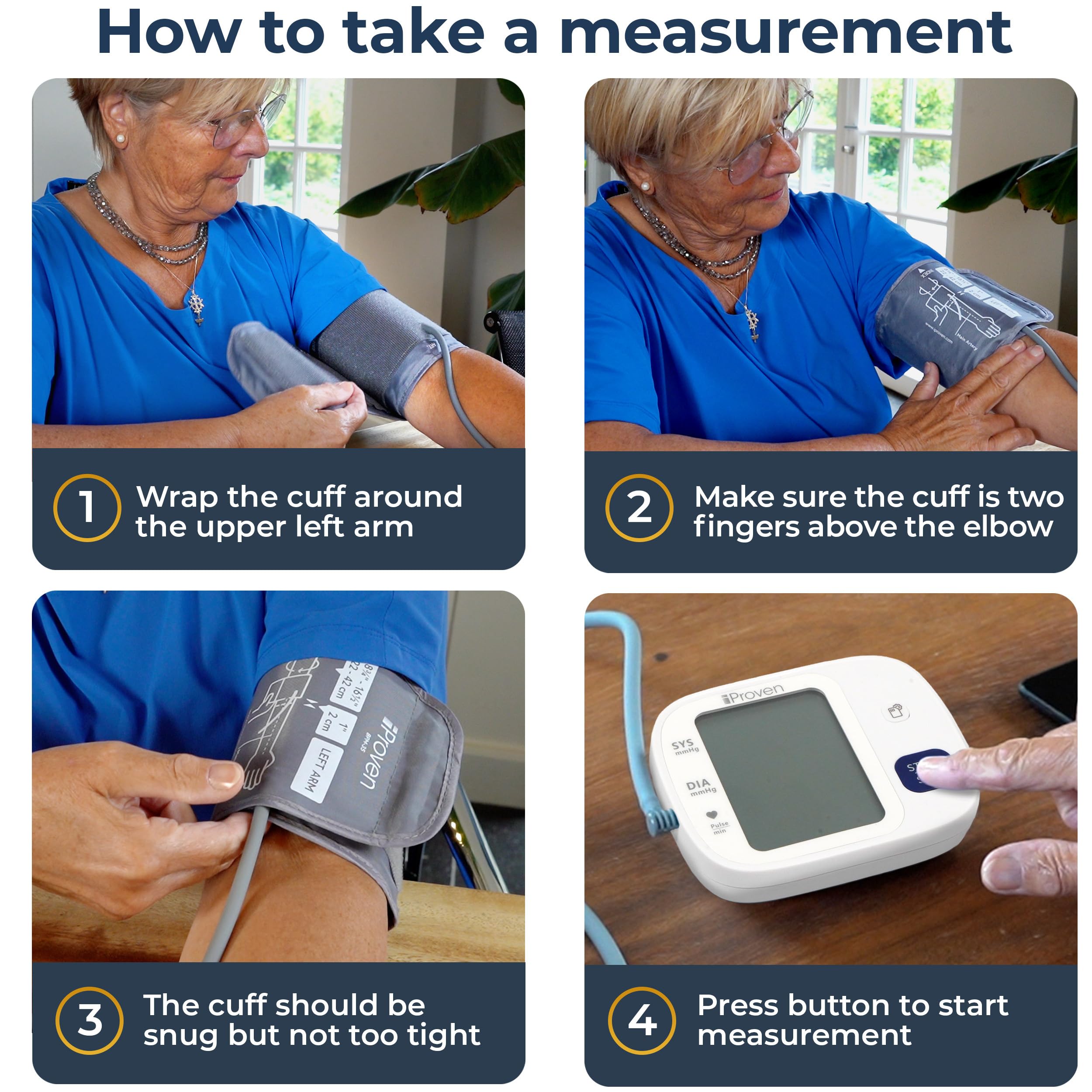 iProven Bluetooth Blood Pressure Monitor for Home Use - Upper Arm Cuff with App Sync, One-Touch Operation & Large Backlit Display | Track & Manage Heart Health for Seniors & Family Care