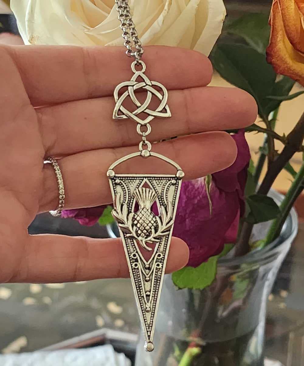 Scottish Thistle Coin Charm Necklace - Celtic Jewelry Gift for Women | Birthday, Anniversary & Mother's Day Present