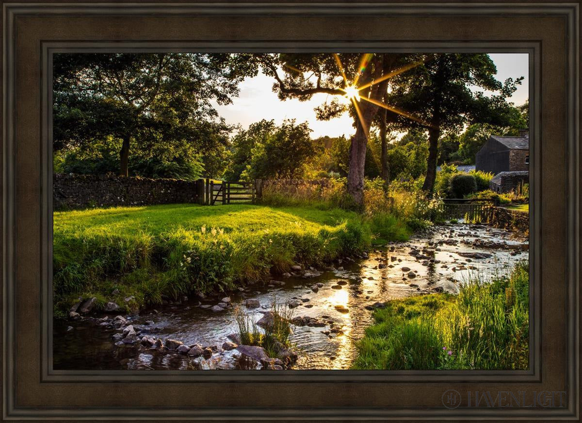 Downham Spring Brook at Sunset - Premium Wall Art Plate 4 for Home & Office Decor - Perfect for Living Room, Bedroom, or Gift