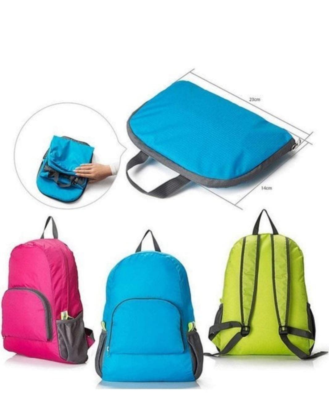 Lalji Creations Multicolor Waterproof Backpack - Lightweight Foldable Travel Bag for Men & Women | Perfect for Gym, Sports, Hiking & Vacations | Durable Unisex Carry-On Luggage