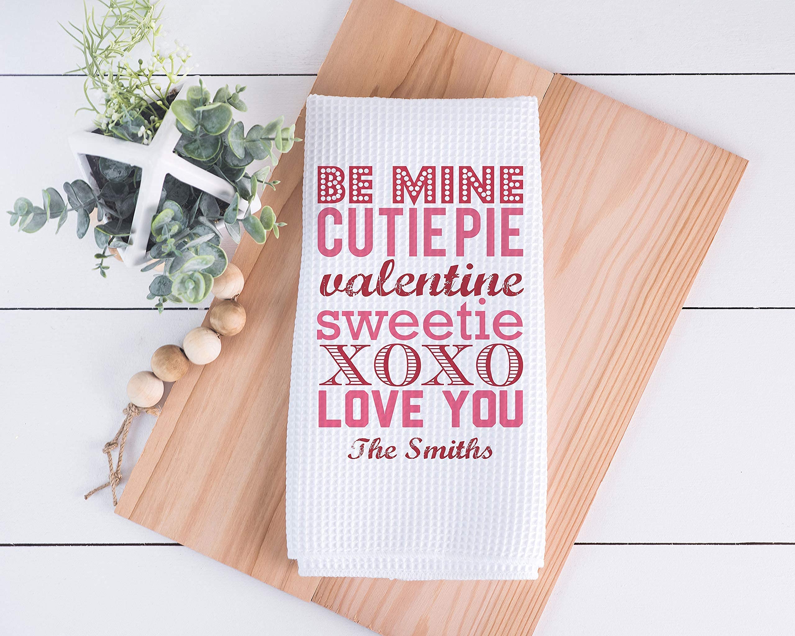 Custom Waffle Weave Dish Towels - Personalized Kitchen Towels for Valentine's Day Gifts, Home Decor & Kitchen Essentials | Absorbent & Durable for Daily Use, Hostess Gifts & Holiday Decorations