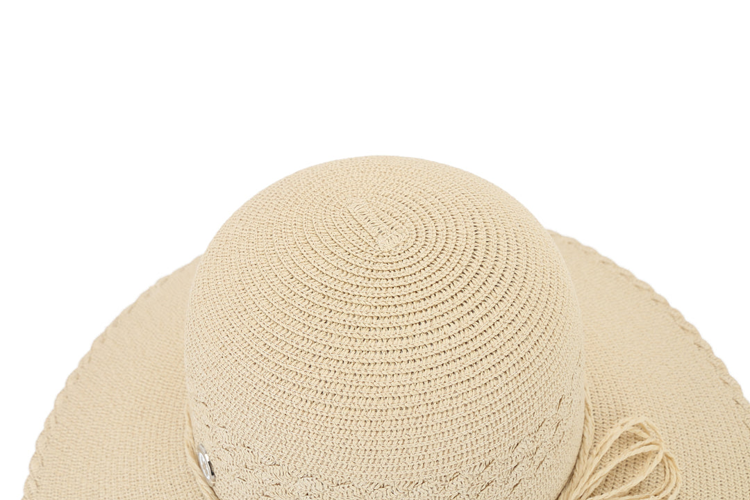 Blossom Woven Beige Hat for Women - Stylish Sun Hat for Outdoor, Beach, and Summer Fashion