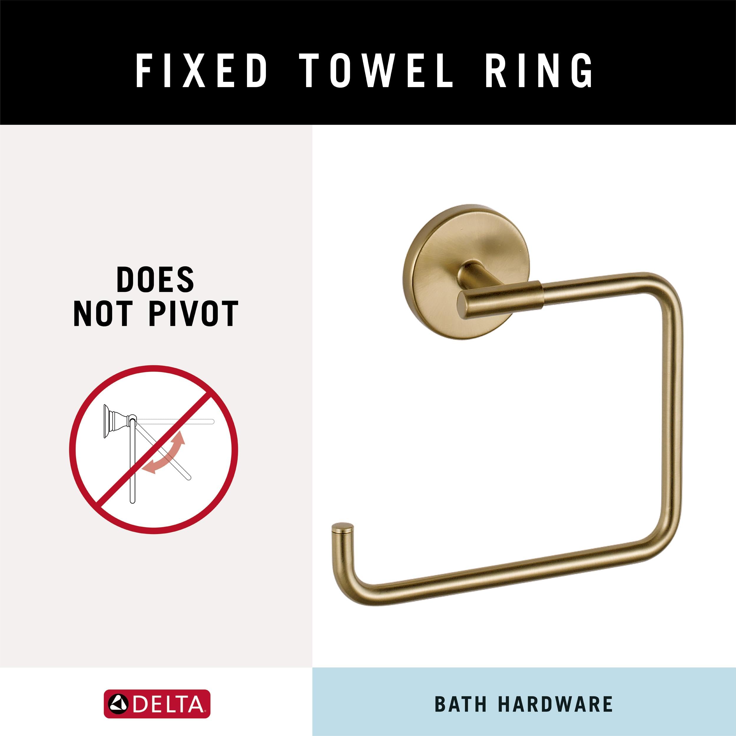 Delta Trinsic 1-Pack Champagne Bronze Square Wall Mounted Towel Holder - Bathroom & Kitchen Towel Ring for Hand & Bath Towels (759460-CZ) - Perfect for Modern Home, Spa, and Guest Bathroom Decor