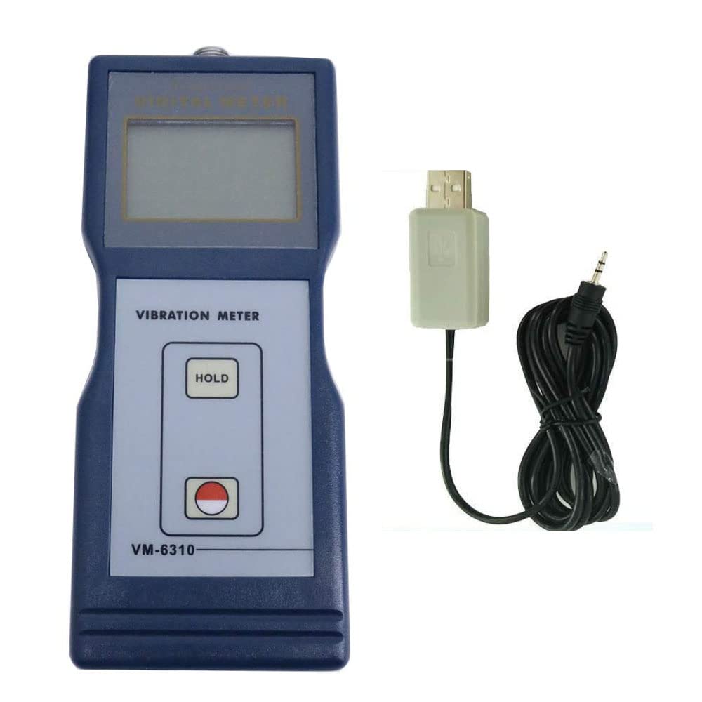 Digital Vibration Tester Meter - Portable Vibrometer with USB Data Cable & Analysis Software | For Industrial Equipment, HVAC Systems & Machinery Maintenance