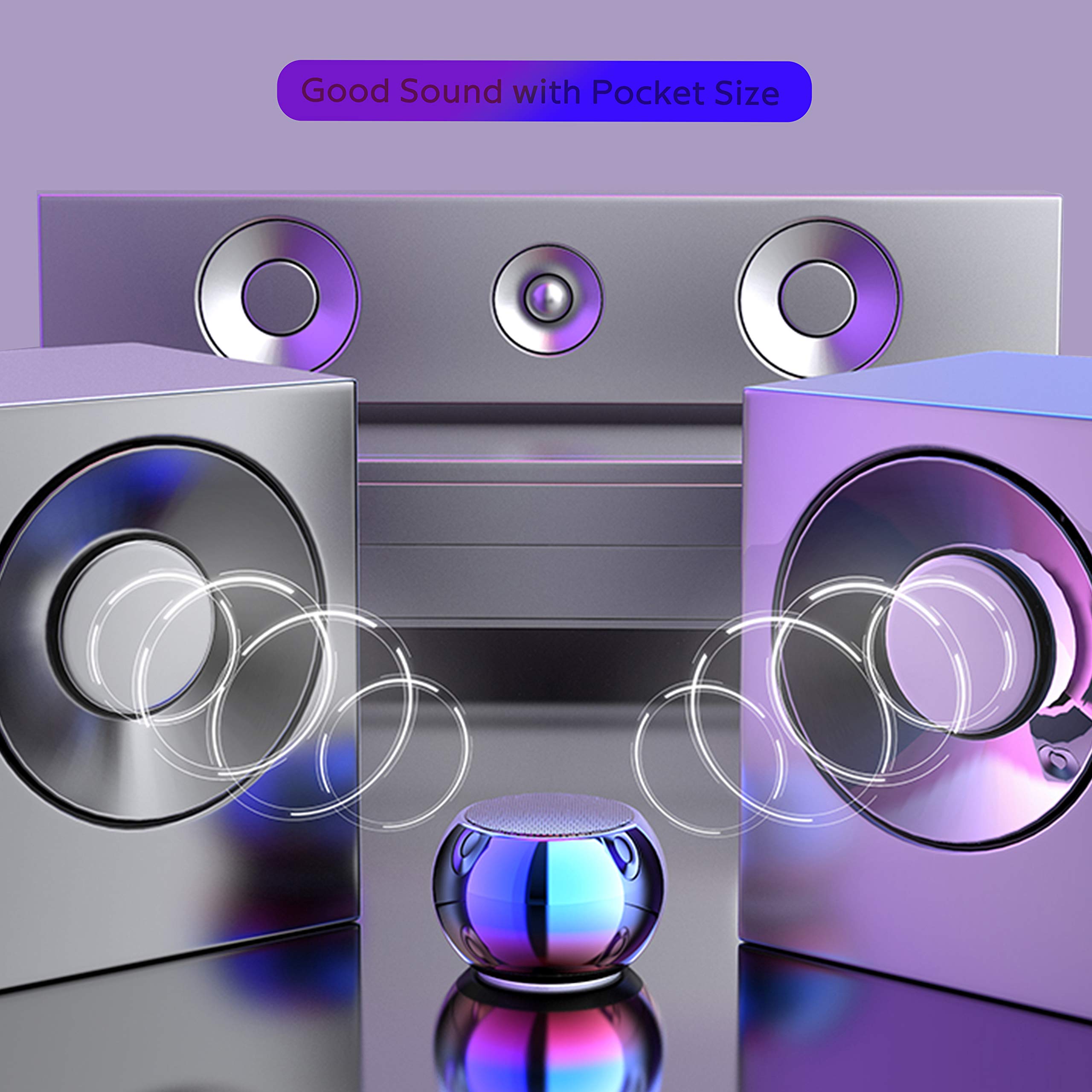 Premium TWS Wireless Bluetooth Speakers - Portable Mini Speaker with Big Bass, Stereo Pairing, Metal Case, Minimalist Design, Nylon Strap - Compatible with Echo Dot, iPhone, Android, iPad, Laptop - Perfect for Travel, Home, Office & Outdoor Parties