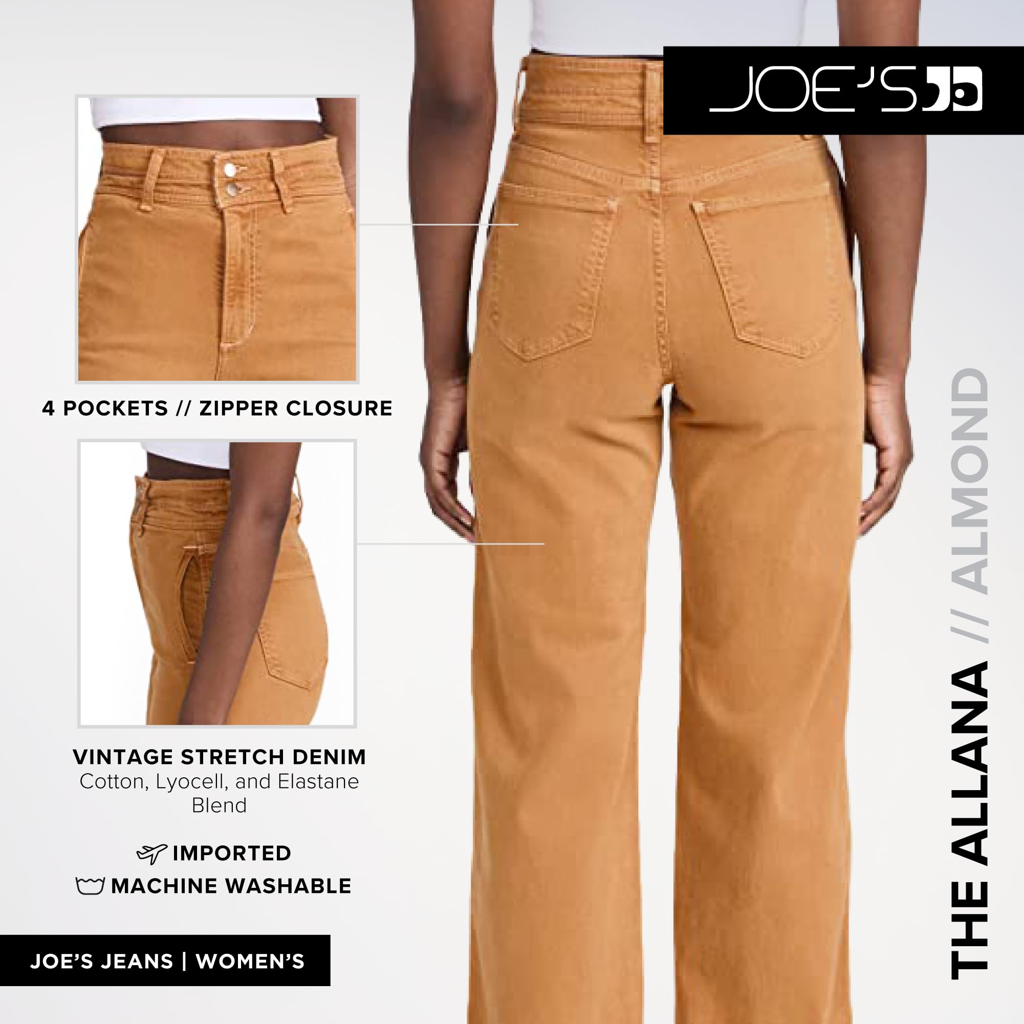 Joe's Women's The Allana Wide Leg Ankle Jeans - High Waisted Stretch Denim Pants for Casual & Work Wear | Perfect for Office, Weekend Outings & Date Nights