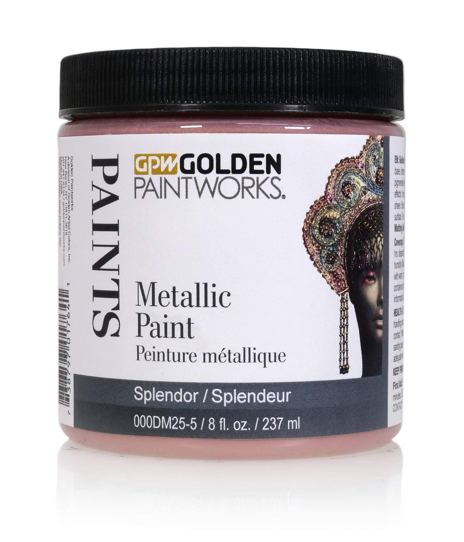 Professional Metallic Acrylic Paint - 8 oz Jar in Splendor Finish for DIY Crafts, Home Decor & Art Projects | High-Quality Decorative Paint for Canvas, Wood & Metal Surfaces