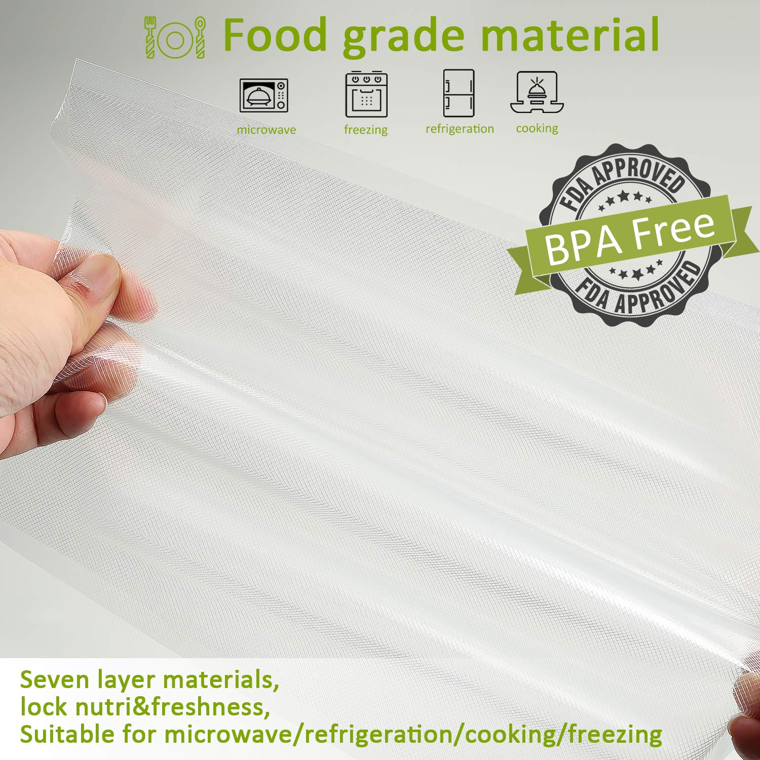 Premium Vacuum Sealer Bags - 150 Gallon (11x16), Quart (8x12), Pint (6x10) - Heavy Duty, Smell Proof & Puncture Resistant - Commercial Grade Food Storage Bags for Sous Vide, Meal Prep & Freezer Organization