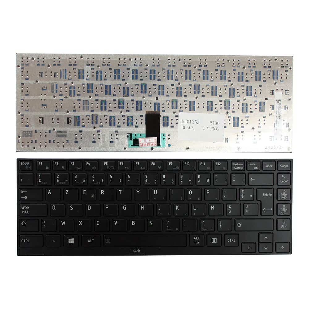 Black Replacement Laptop Keyboard for Toshiba Portege R700-S1322W - French Layout with Black Frame | Perfect for Typing, Coding & Office Work